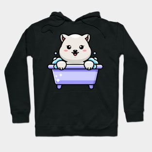 Cute polar bear in a bathtub cartoon character Hoodie